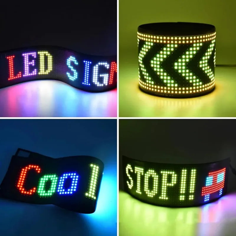 2PCS Car Led Signs Lights Devil Eyes Light for Truck Taxi Windshield Glow LED Sign Eye Lights Flexible LED Display Screen