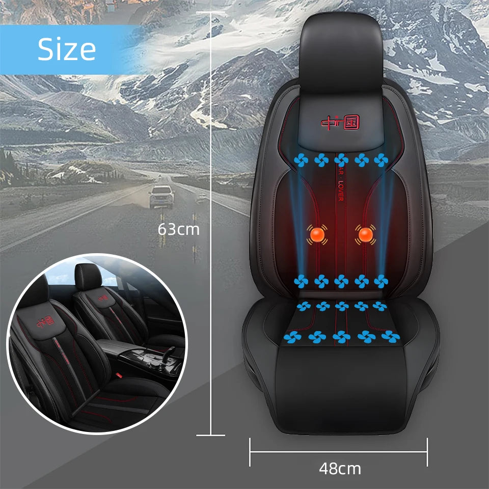 12V 3 In 1 Cooling Heating Massage Car Seat Cushion With Hidden 20 Fans Fast Blowing Ventilation Seat Cooling 3-Speed Adjustment