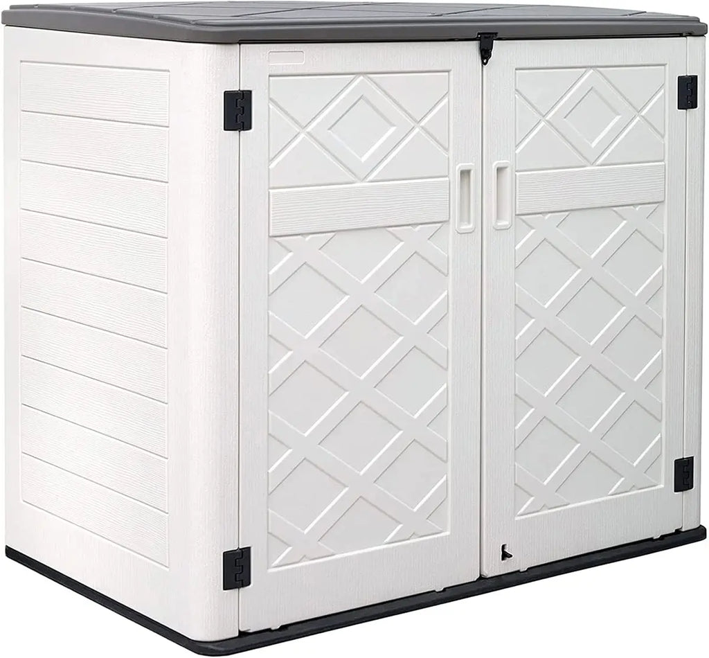 Outdoor Storage Shed,57 Cu.ft Vertical Outdoor Storage Cabinet Waterproof, Outdoor Resin Tool Shed for Patio, Customized