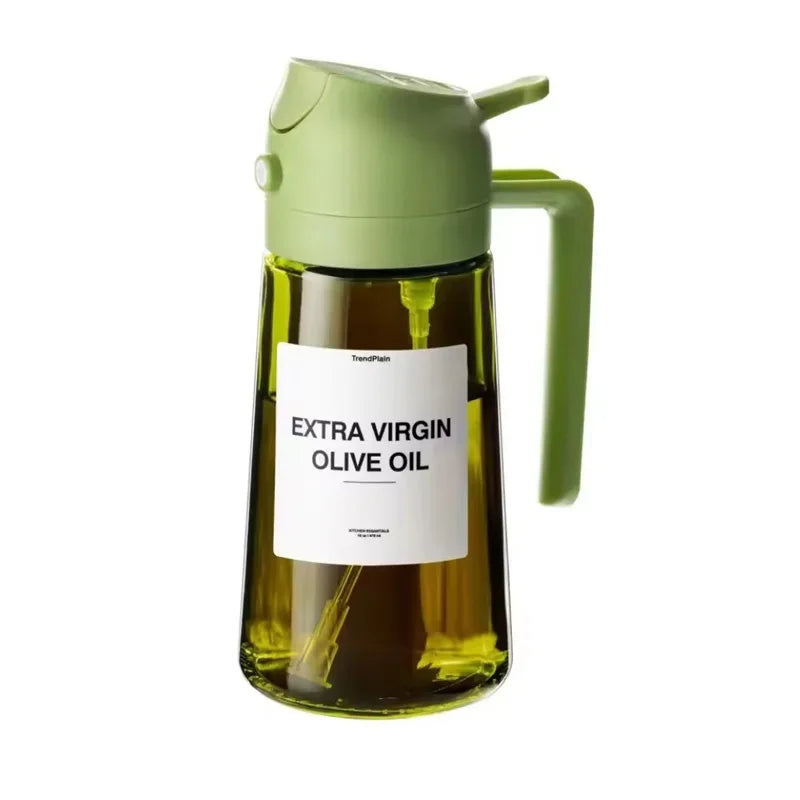 16oz/470ml 2-in-1 Brown Glass Oil Dispenser Sprayer Leakproof Eco-Friendly Olive Oil Sprayer for Cooking Baking BBQ Grill