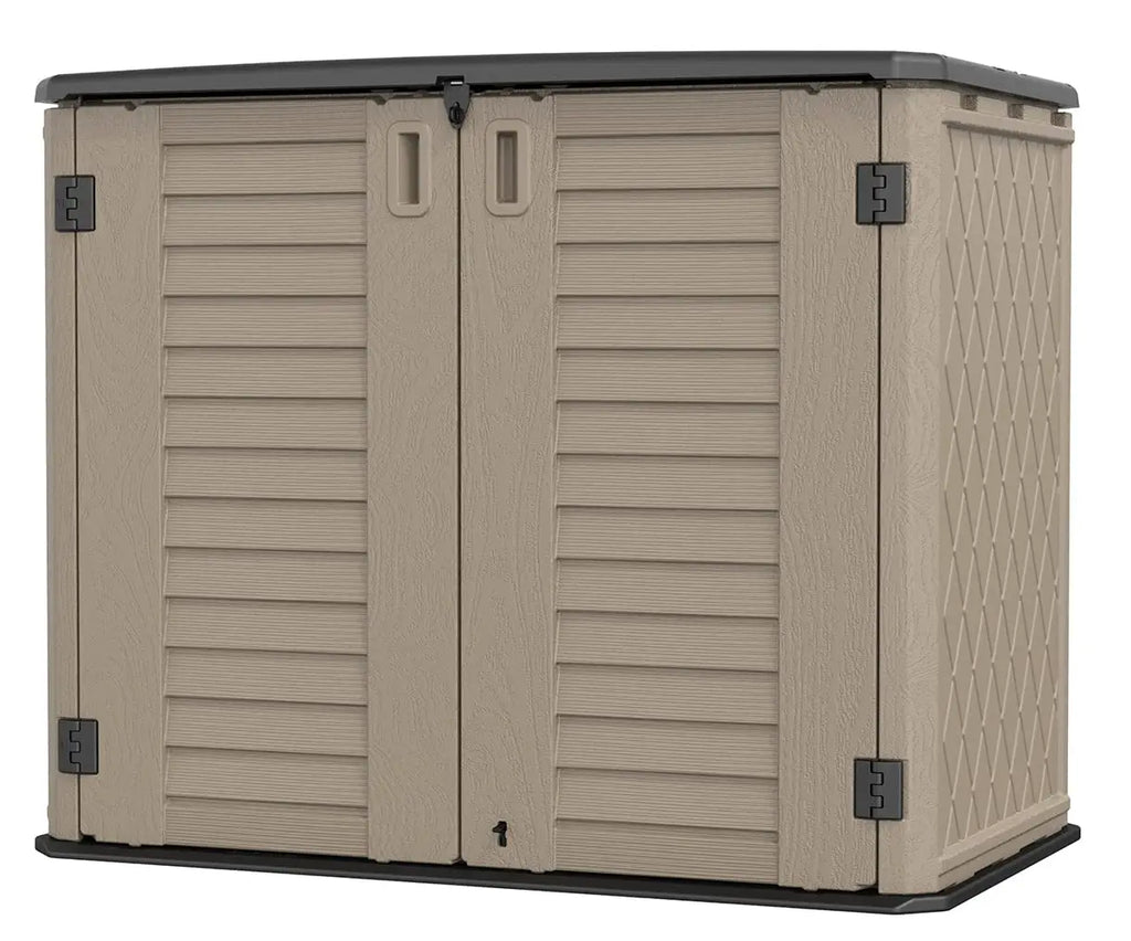Outdoor Storage Shed,57 Cu.ft Vertical Outdoor Storage Cabinet Waterproof, Outdoor Resin Tool Shed for Patio, Customized