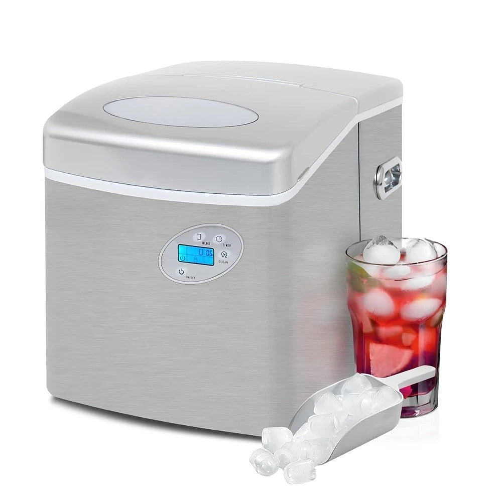 Free shipping - Portable 49lb Capacity Stainless Steel with Water Connection Ice Makers,Easy to use, One Size - New upgrade