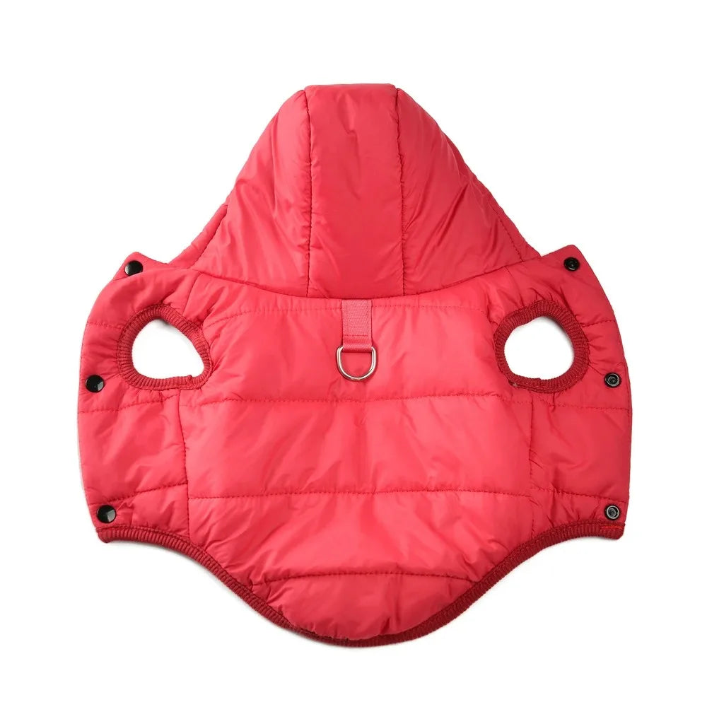 Warm Fleece Dog Coat Hoodie for Small Medium Dogs Winter Puppy Clothes Jacket with D-ring Thick Cozy Pug Dachshund Parka Costume