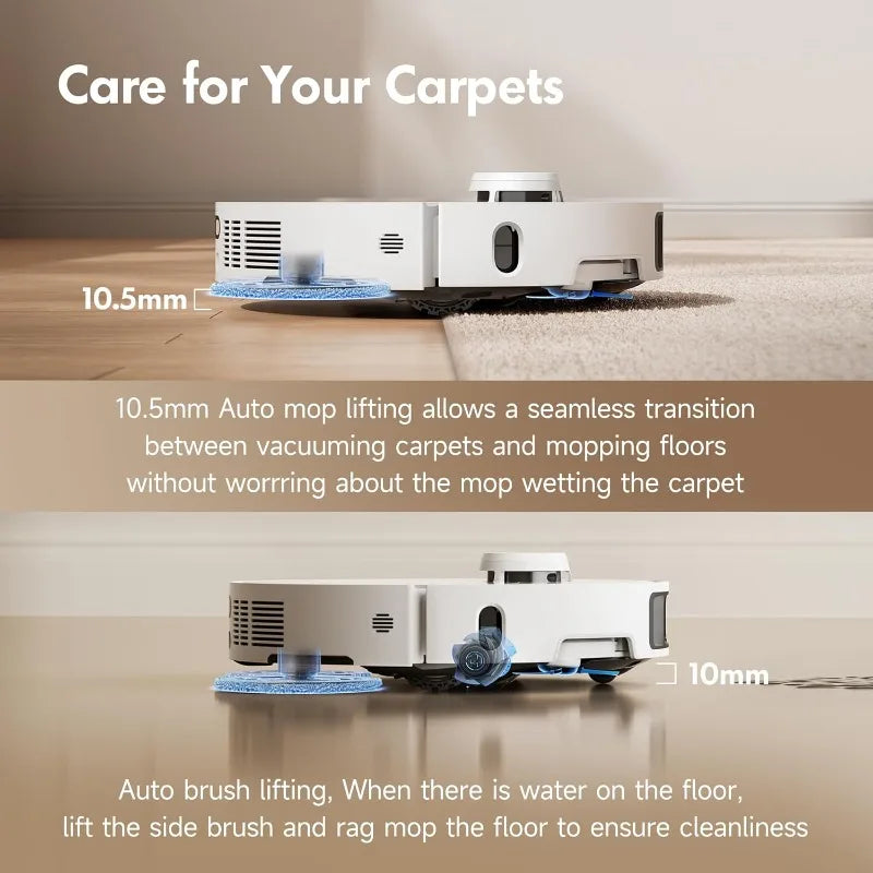P10 Pro Ultra Robot Vacuum And Mop 13,000Pa Suction, 140°F Hot Water Auto Mop Washing & Drying, Dual Spinning Extenable Mop