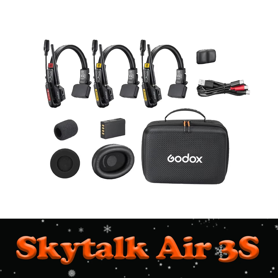 Godox SKYTALK AIR Wireless Microphone with Real Time Monitoring 2.4G Full Duplex Wireless Intercom System for Live Streaming