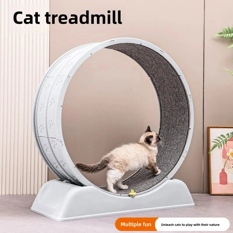 Pet treadmill, cat at home parkour exercise, easy to assemble cat exercise roller, durable, solid color style, cat treadmill