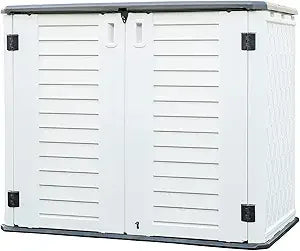 Larger Outdoor Storage Shed Weather Resistance, Resin Sheds & Outdoor Storage for Garden, Patios, Backyards, 48 Cu.Ft Tool Shed