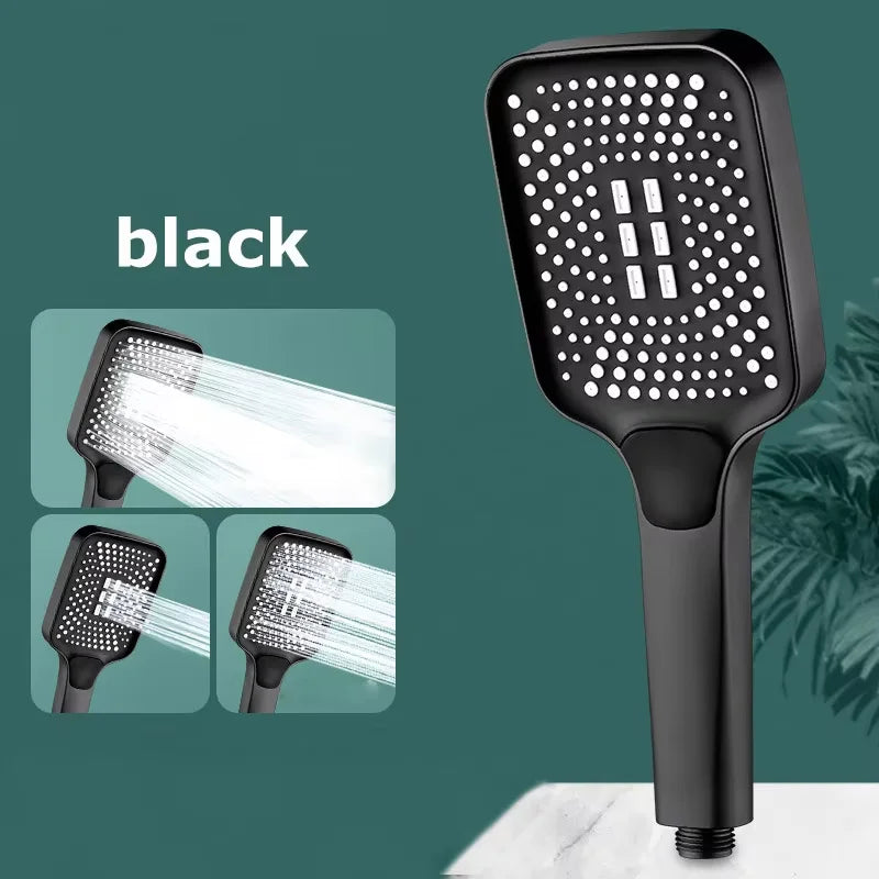 Adjustable Shower Head With 3 Modes Large Flow Shower Head High Pressure Water Saving Shower Faucet Bathroom Accessories