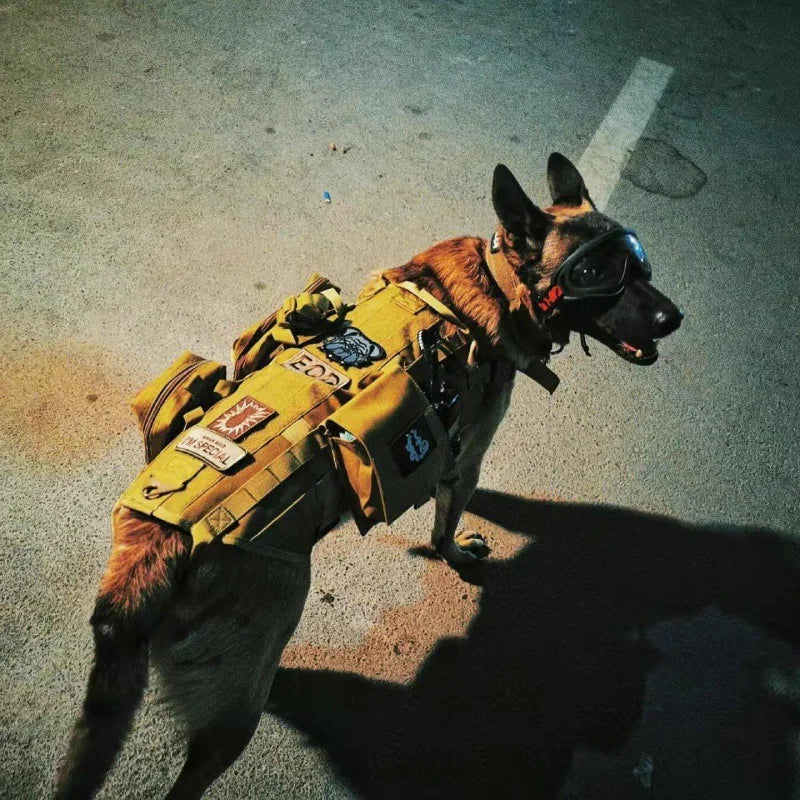 Tactical Vest Dog Clothing Large Dog Pet Chest Harness Vest Style Vest Detachable Outdoor Portable Comfortable Neck Protection