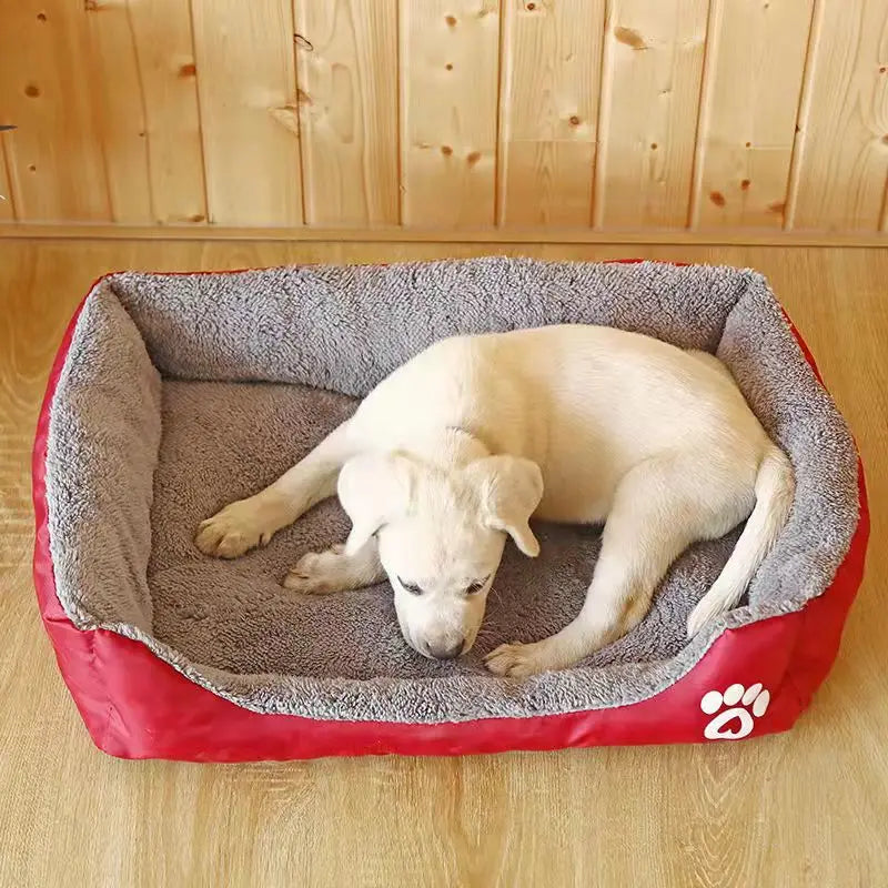 Pet Large Dog Bed Warm House Candy-colored Square Nest