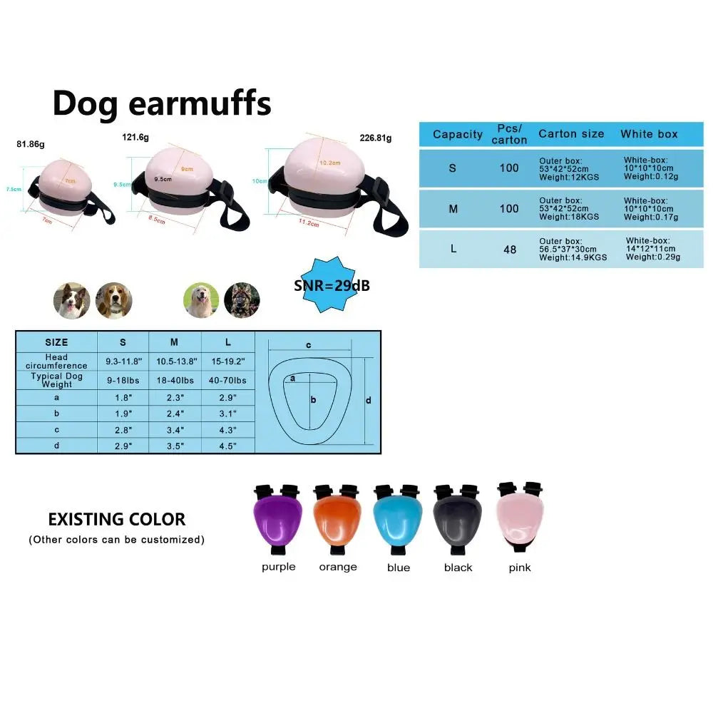 Noise Protection Dog Ear Muffs Hearing Protection Soundproof Pet Earmuff Comfortable 29dB NRR Puppy Ear Shield