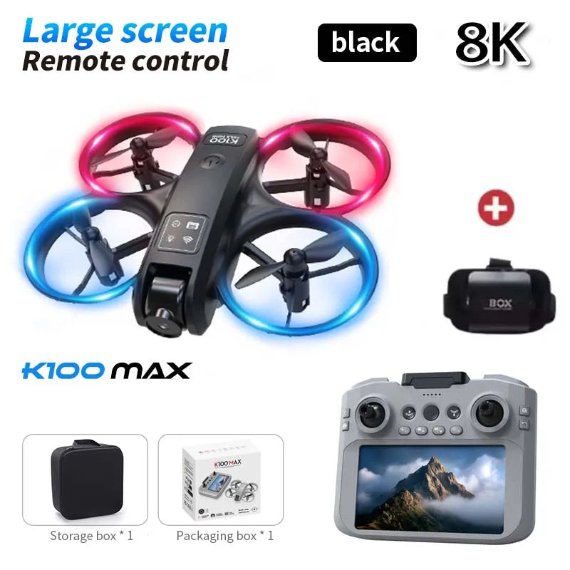 New K100 MAX GPS Drone Toy 8K Camera Large Screen Optical Flow HD Dual Camera Obstacle Avoidance Toy Gift Photography Quadcopter