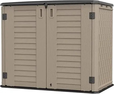 Larger Outdoor Storage Shed Weather Resistance, Resin Sheds & Outdoor Storage for Garden, Patios, Backyards, 48 Cu.Ft Tool Shed