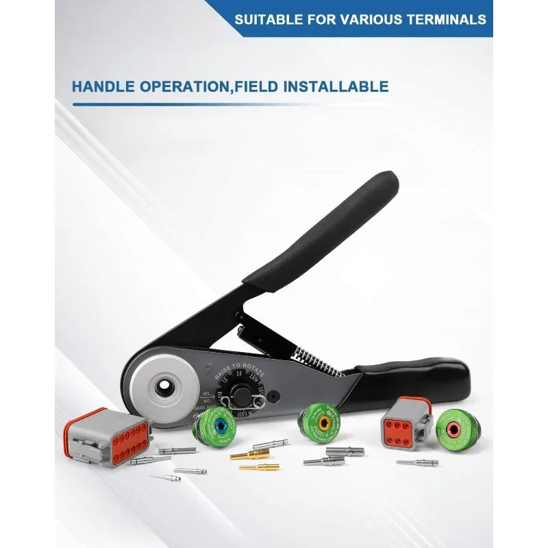 Deutsch Crimp Tool ST2169 Deutsch Crimping For DT,DTM,DTP And Amphenol AT ATP ATM Series Size 16 20 12 Solid Pin
