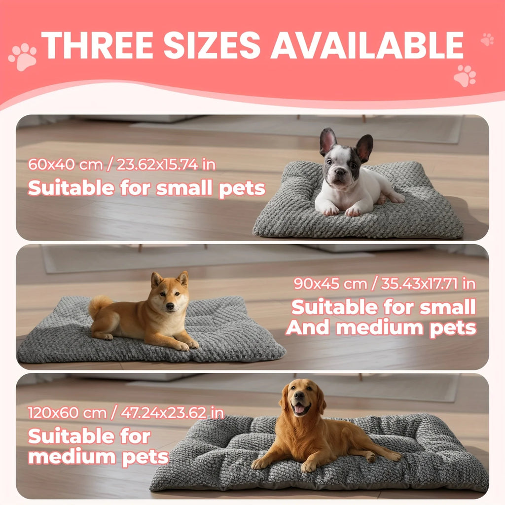 Extra-Large Plush Dog Crate Pad Pet Bed with Pillow Raised Edges Ultra-Soft Polyester Mattress for Small Medium Large Dogs