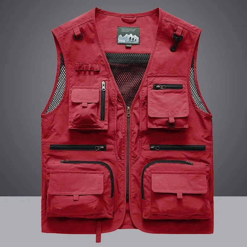 2025 New Outdoor Leisure Vest Men's New Multi-Pocket Breathable Outdoor Sports Coat High-Quality Design Leisure Vest Men