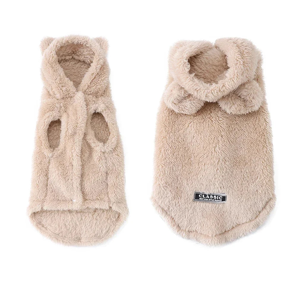 Winter Pet Sweater Coat Cute Ear Soft Hoddie Kitten Clothes Cozy Fleece Costume For Small Dogs Cats Sphynx Cat Yorkshire Outfits