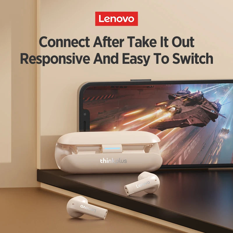 Choice Lenovo TW60 Gaming Earphones TWS Bluetooth Low Latency Headset HD Call Noise Reduction with Mic Pro 6 Music Headphones