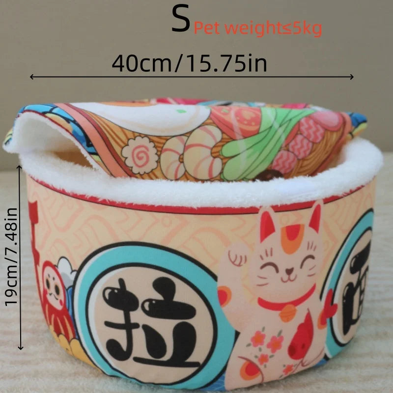 Pet Dog Cat House Kennel Super Large Instant Noodle Warm Dog Cat Nest Beds Cushion Cup Cozy Nest