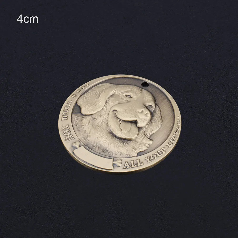 Custom Name Dog Tag Personalized Pet ID Plate Retro Brass Pet Collar Accessories DIY For Puppy Pendant