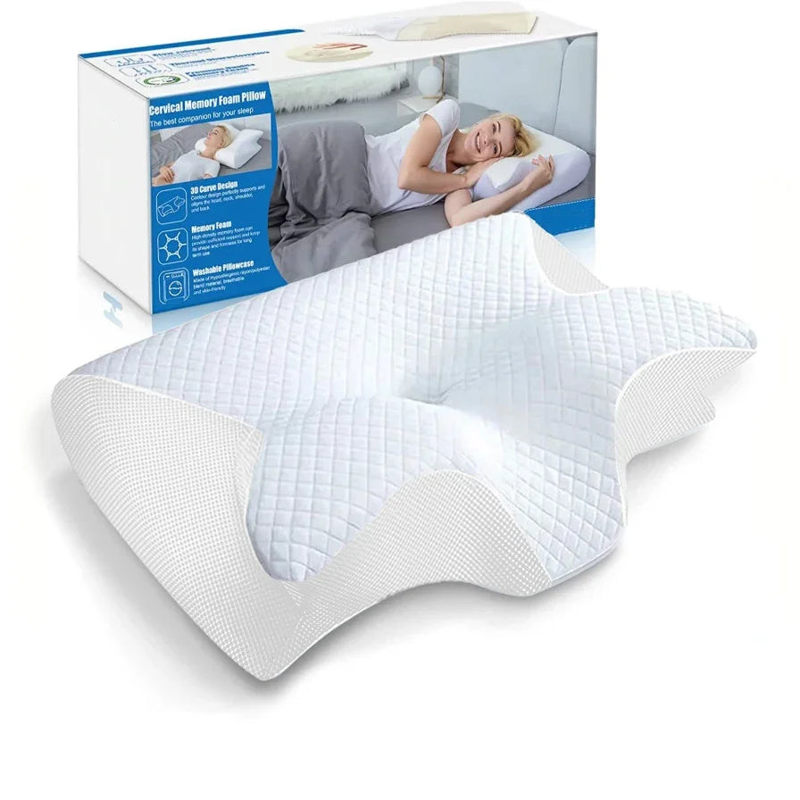 Butterfly Sleep Memory Neck Pillow Slow Rebound Comfort Memory Foam Sleep Cervical Orthopedic Neck Pillow Massage Bed Pillow