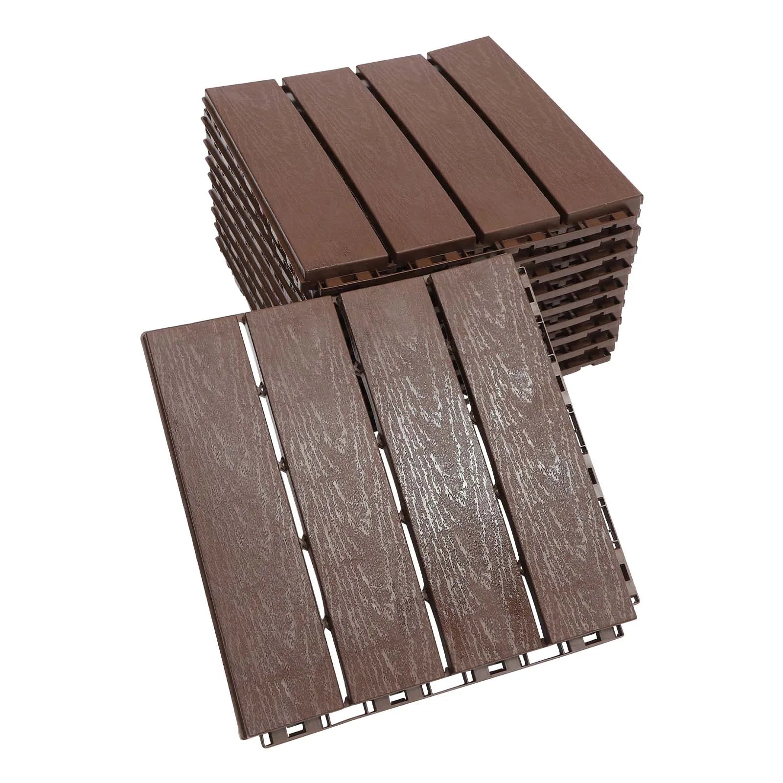 Balcony Flooring – 12-Pack Interlocking Deck Tiles – 12 x 12-inch Floor Tiles – Flooring for Balcony, Patio, Porch