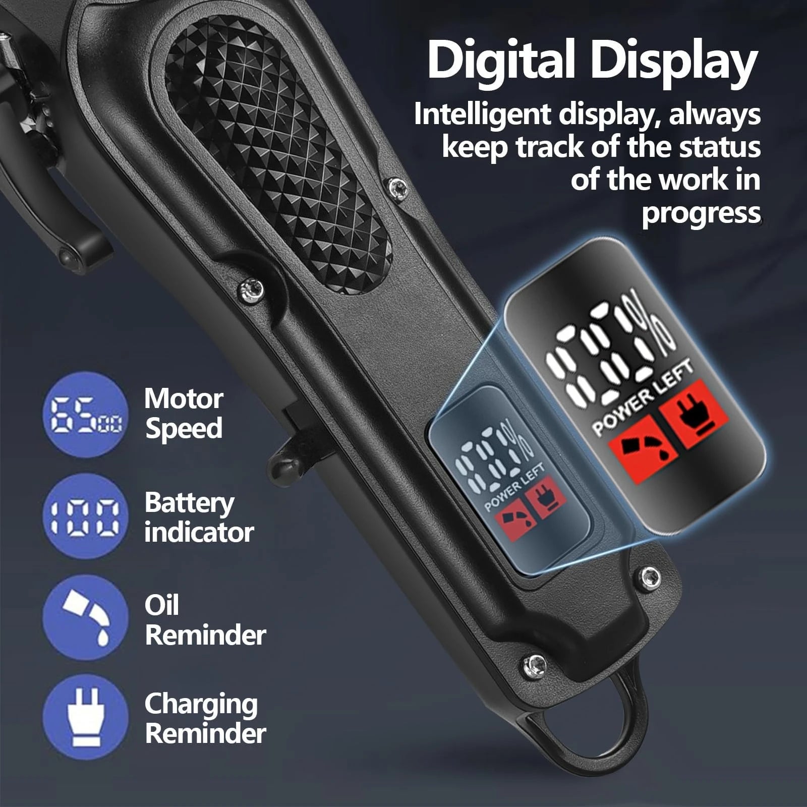 Men's Professional Hair Clippers Kit Cordless & Corded Barber Clippers Set Grooming Rechargeable Trimmer with Adjustable Blade