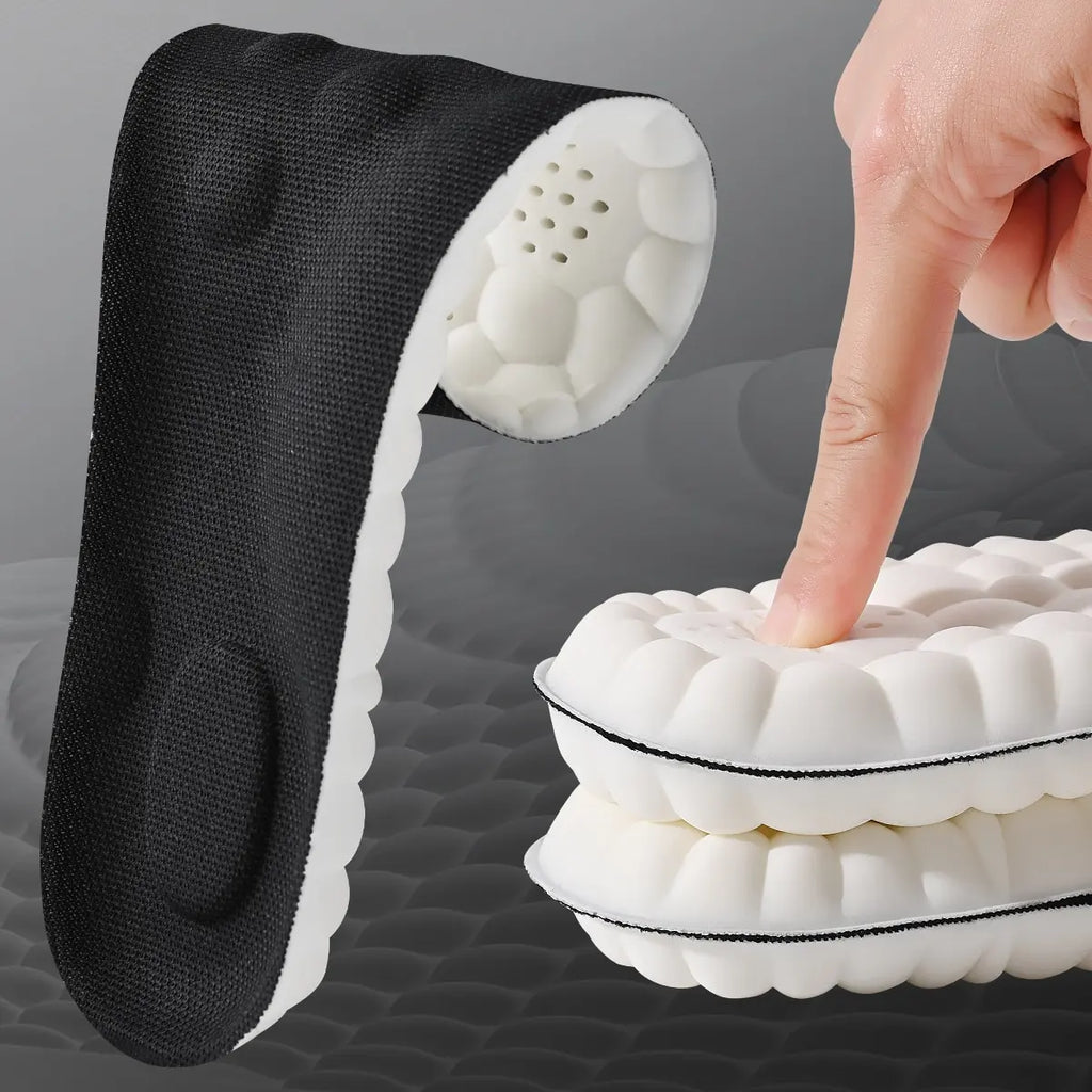 1/2/4pairs Latex Sport Insoles Soft High Elasticity Shoe Pads Orthotic Breathable Shock Absorption Cushion Arch Support Insole