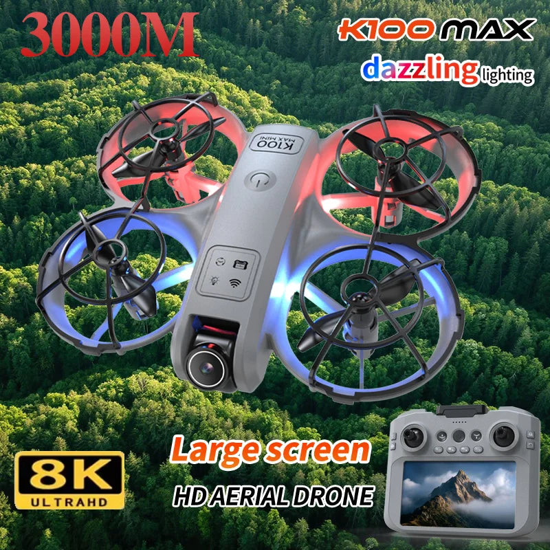 New K100 MAX GPS Drone Toy 8K Camera Large Screen Optical Flow HD Dual Camera Obstacle Avoidance Toy Gift Photography Quadcopter