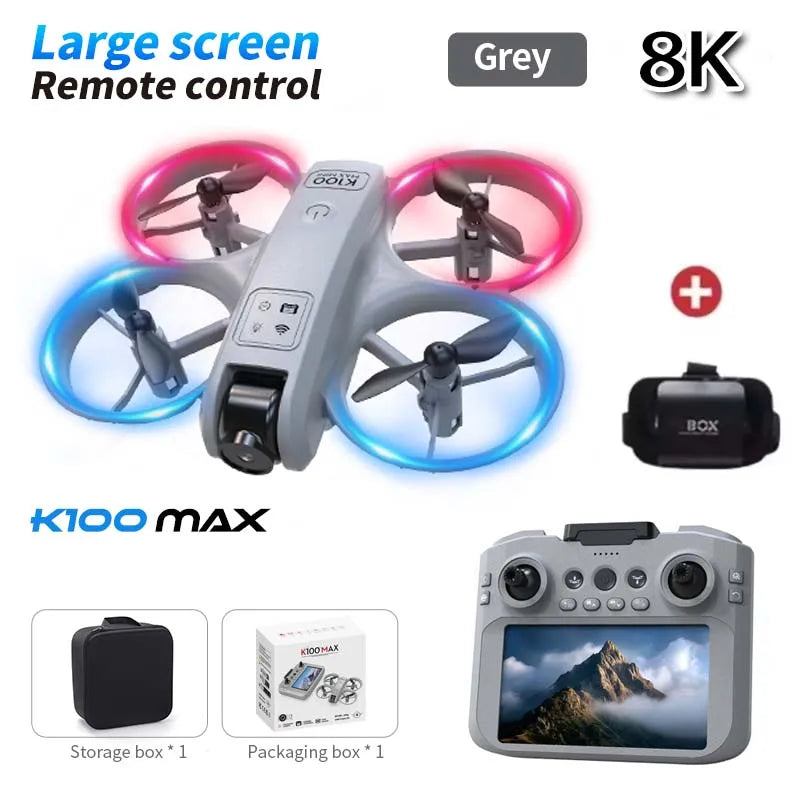 New K100 MAX GPS Drone Toy 8K Camera Large Screen Optical Flow HD Dual Camera Obstacle Avoidance Toy Gift Photography Quadcopter