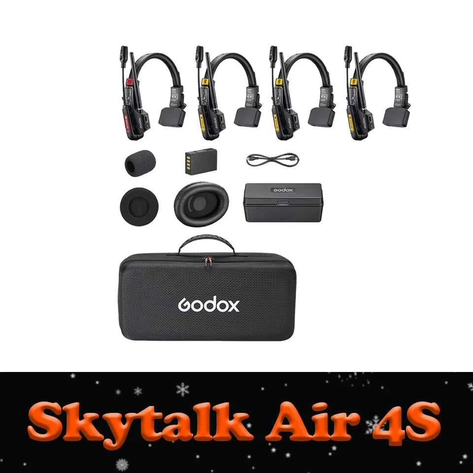 Godox SKYTALK AIR Wireless Microphone with Real Time Monitoring 2.4G Full Duplex Wireless Intercom System for Live Streaming