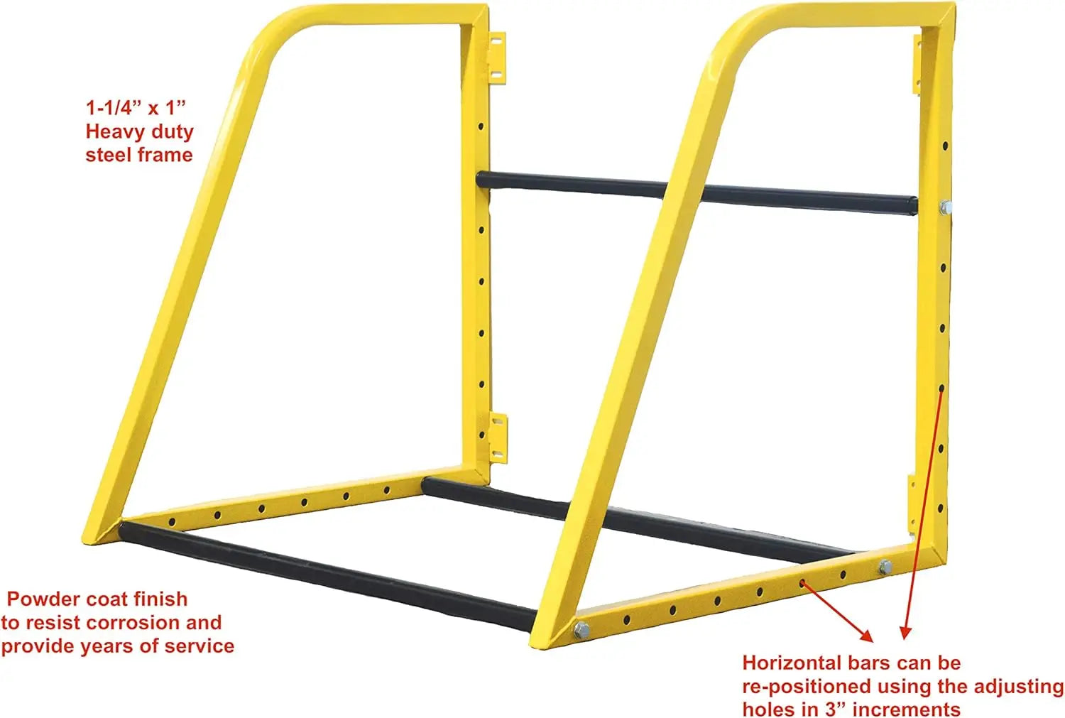 Heavy-Duty Adjustable Wall-Mount Tire Storage Rack, Telescoping 32-48" Width, 375 lb Capacity, Powder-Coated Steel