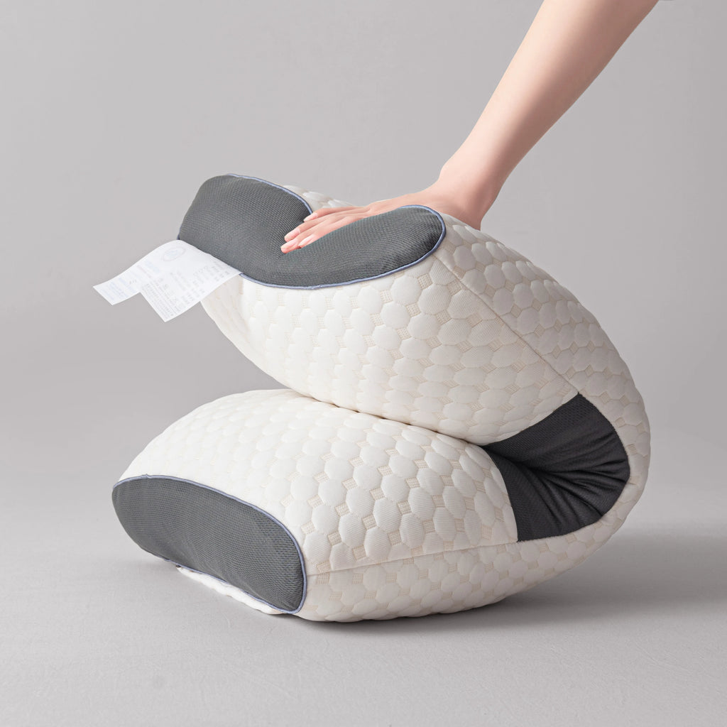 2pcs Massage Neck Pillows Adjustable Ergonomic Orthopedic Contour Support, High-Quality Pillow Core, All-Season Sleeping Comfort