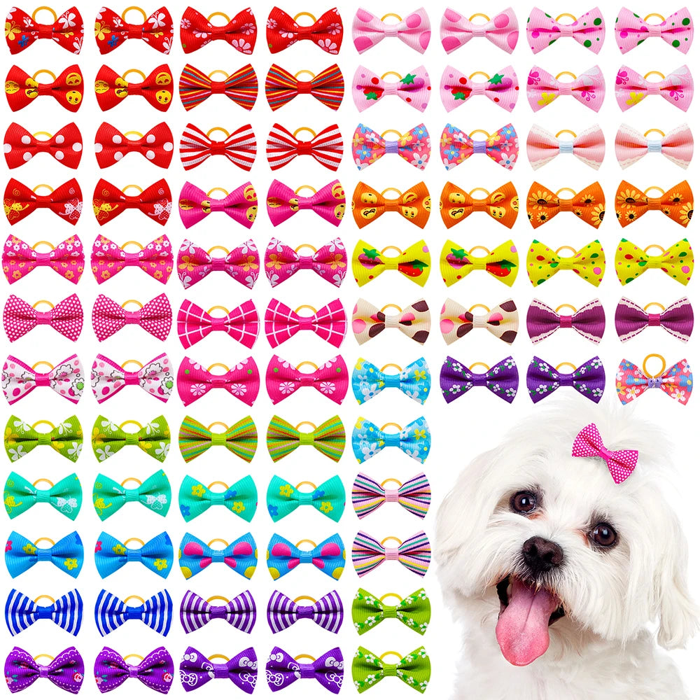 10/20/30PCS Pet Hair Accessories Bows Puppy  Grooming Bows Mix Colours Decorate Hair for Small Dog Hair Rubber Band Dog Supplier