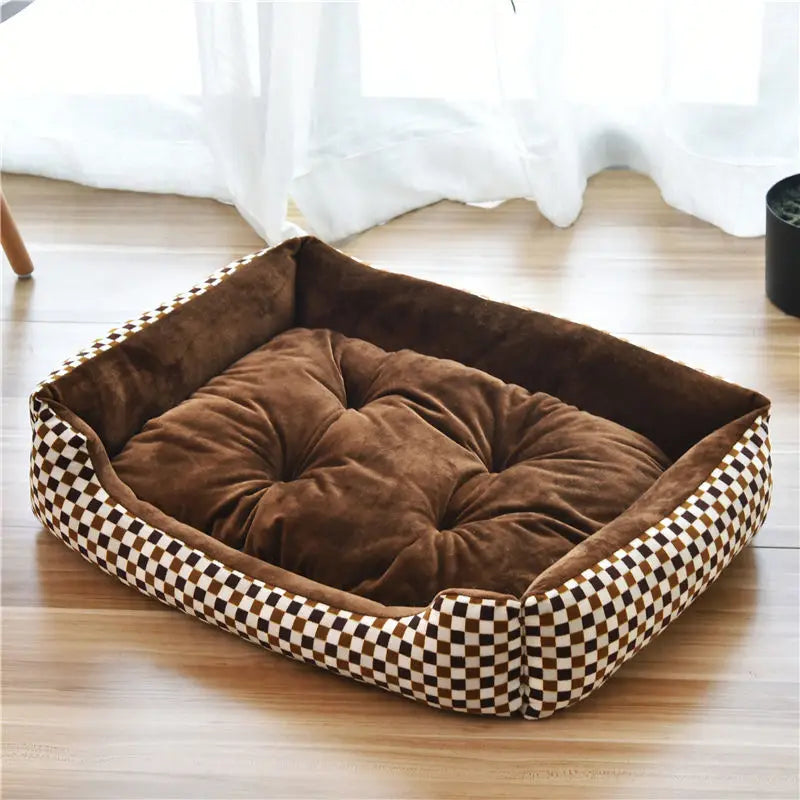 Pet Large Dog Bed Warm House Candy-colored Square Nest