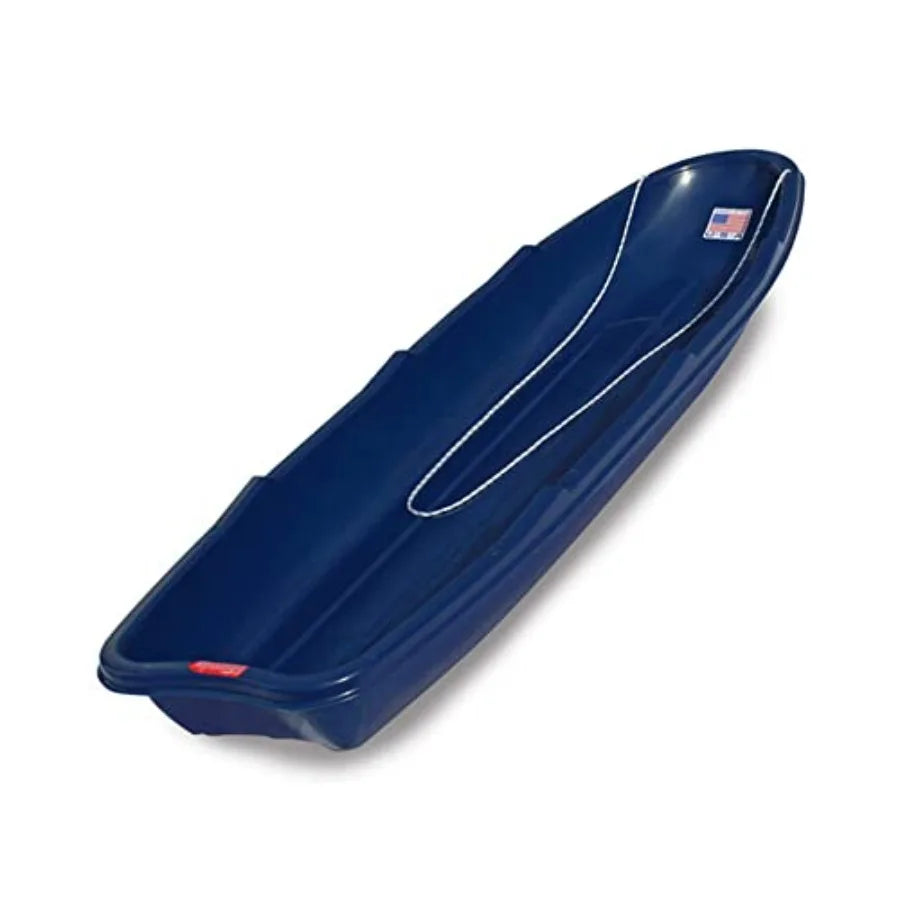 Winter Trek 3-Person Large Snow Sled 5.5 ft Heavy-Duty Plastic Toboggan Pull Sled for Downhill Fun Utility Ice F