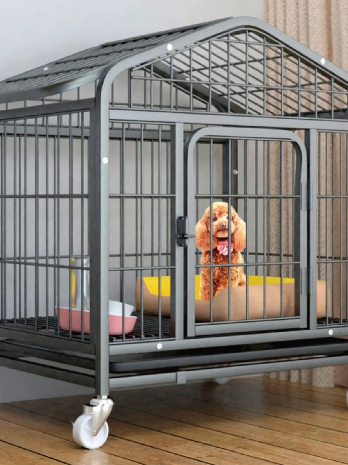 Indoor Dog Cage Large Medium Dog House with Toilet Golden Retriever Samoyed Border Collie Labr Retriever Pet Cage Fence