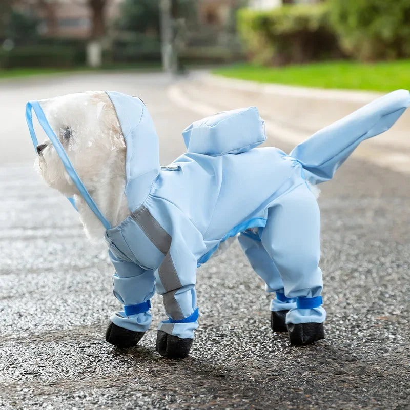 Puppy Dog with Feet Poncho All-inclusive Waterproof Bag Tail Four-legged Pet Clothes Dog Raincoat