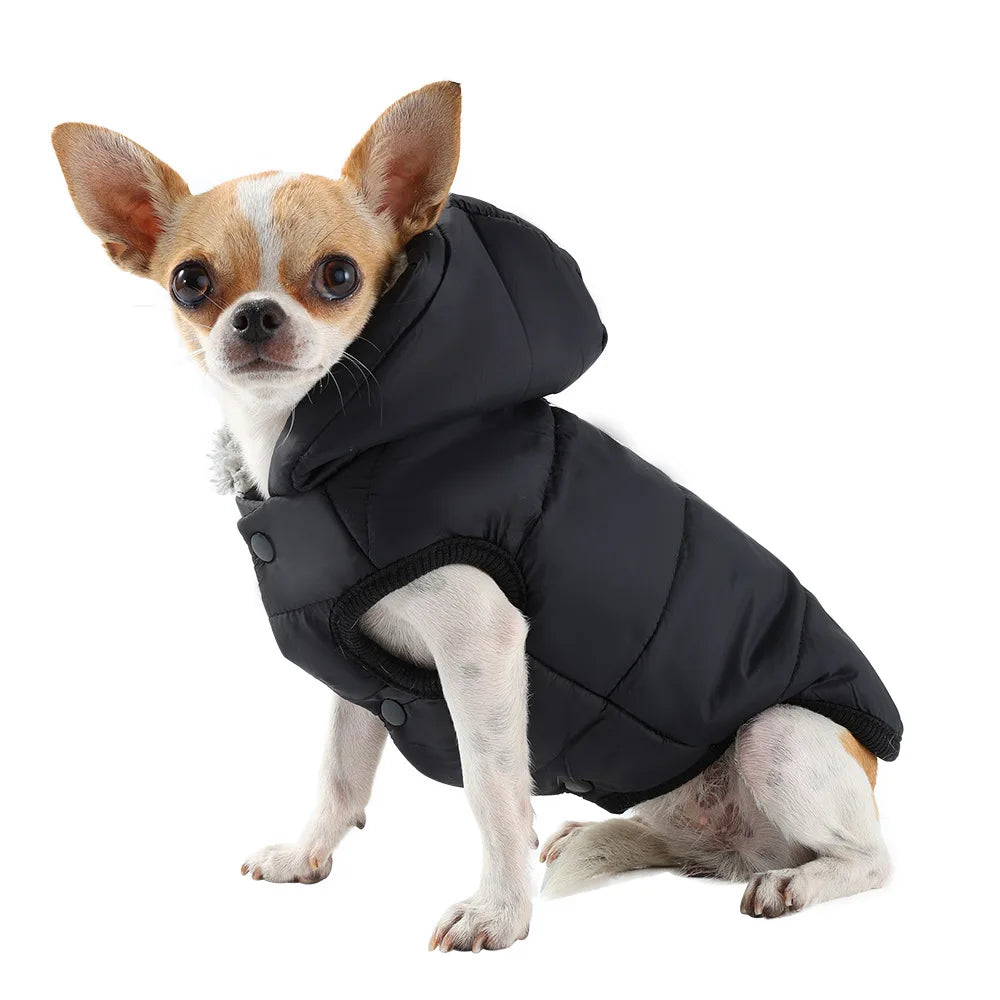 Warm Fleece Dog Coat Hoodie for Small Medium Dogs Winter Puppy Clothes Jacket with D-ring Thick Cozy Pug Dachshund Parka Costume