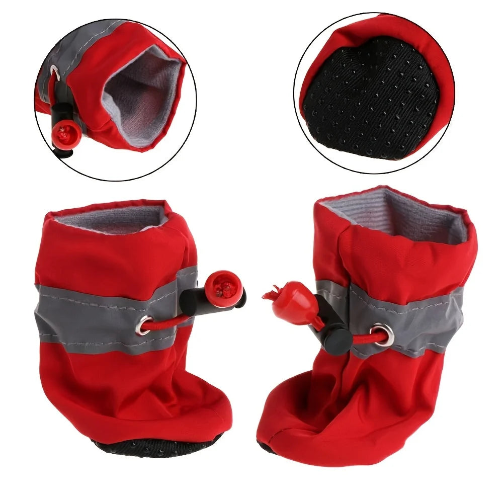 4pcs Water-Resistant Dog Shoes For Small Dogs - Protect Your Pet's Paws