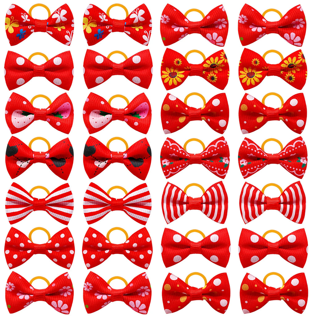 10/20/30PCS Pet Hair Accessories Bows Puppy  Grooming Bows Mix Colours Decorate Hair for Small Dog Hair Rubber Band Dog Supplier
