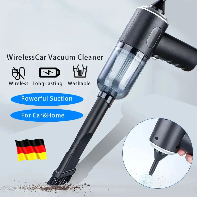 9000Pa Wireless Car Vacuum Cleaner USB Charging 1200mAh Portable Cleaning Appliance Mini Wet and Dry Vacuum Cleaner Household