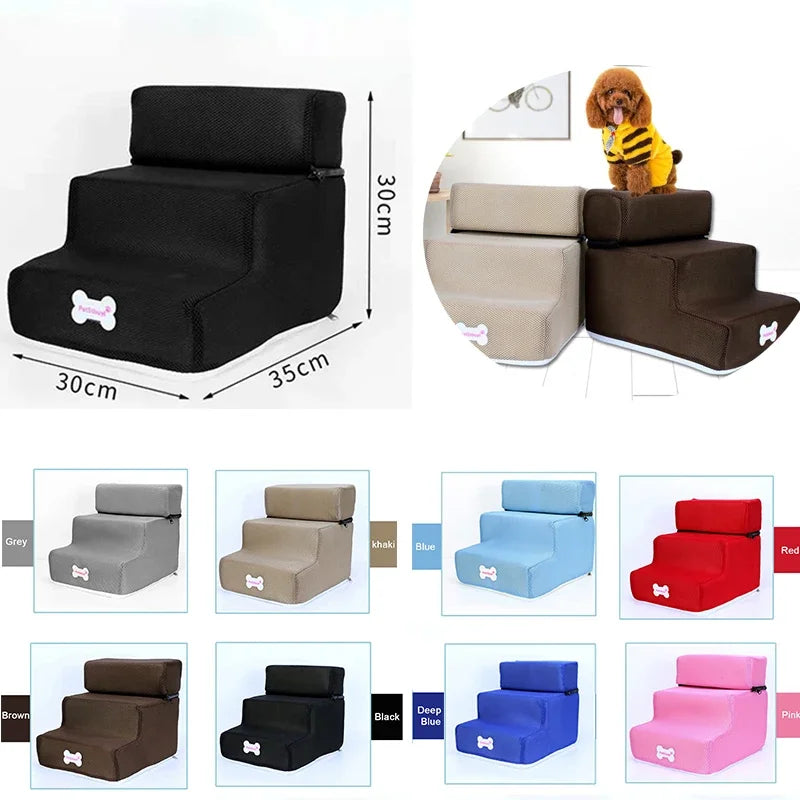 Hot Dog House Dog Stairs Pet 3 Steps Stairs for Small Dog Cat Pet Ramp Ladder Anti-slip