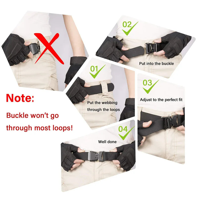 Quick Release Tactical Belt Men Black Outdoor Belt Buckle Best Men's Belt Black Casual Training Hunting Nylon Braided Belts New