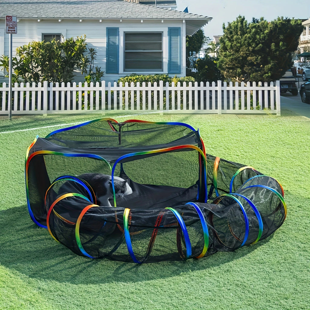 Cat Enclosure Portable Tents and Round Tunnel Playpen Pet Supplies Tunnels Playground Indoor Cats Rabbit Guinea Pig Accessories