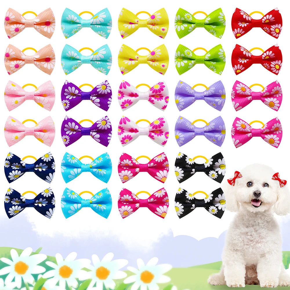 10/20/30PCS Pet Hair Accessories Bows Puppy  Grooming Bows Mix Colours Decorate Hair for Small Dog Hair Rubber Band Dog Supplier