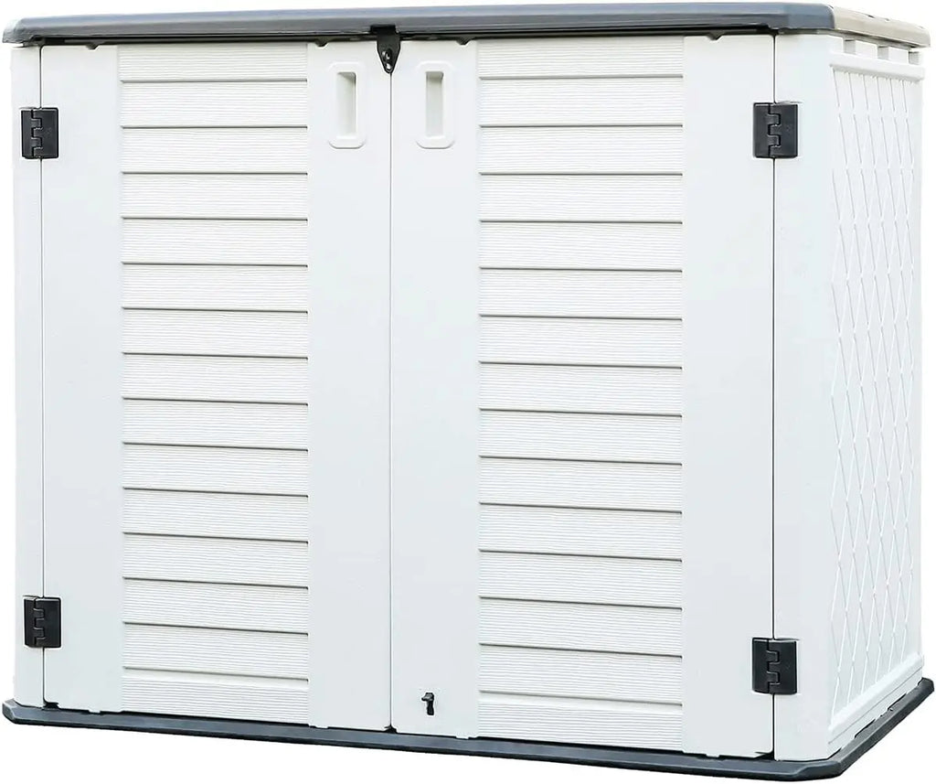 Outdoor Storage Shed,57 Cu.ft Vertical Outdoor Storage Cabinet Waterproof, Outdoor Resin Tool Shed for Patio, Customized