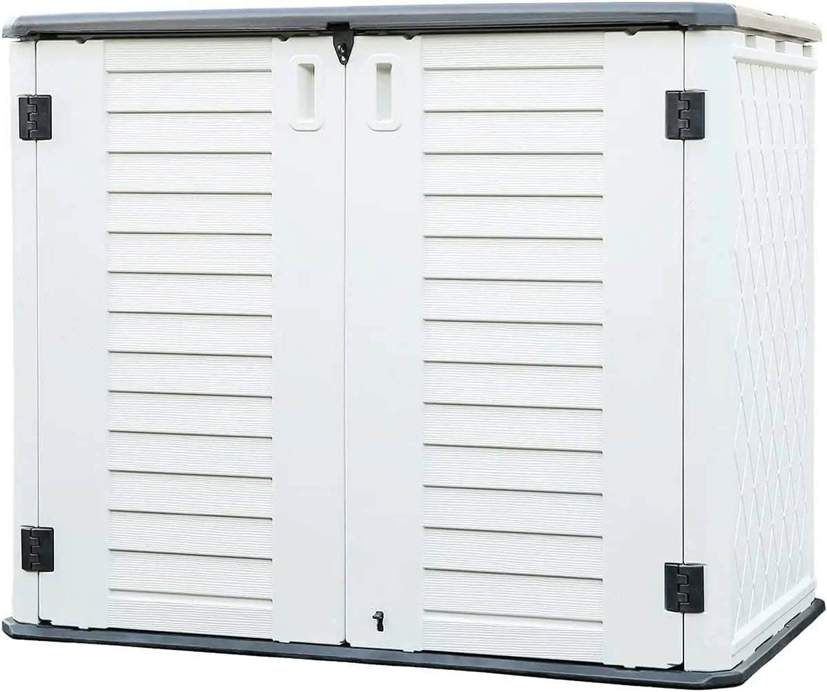 Outdoor Storage Shed,57 Cu.ft Vertical Outdoor Storage Cabinet Waterproof, Outdoor Resin Tool Shed for Patio, Customized