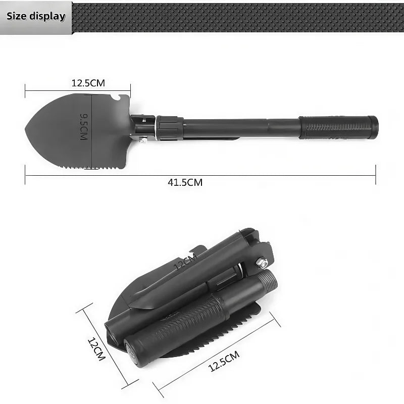 Multi-Function Foldable Camping Shovel Telescopic Survival Gear for Hiking Gardening Snow Removal and Outdoor Adventure