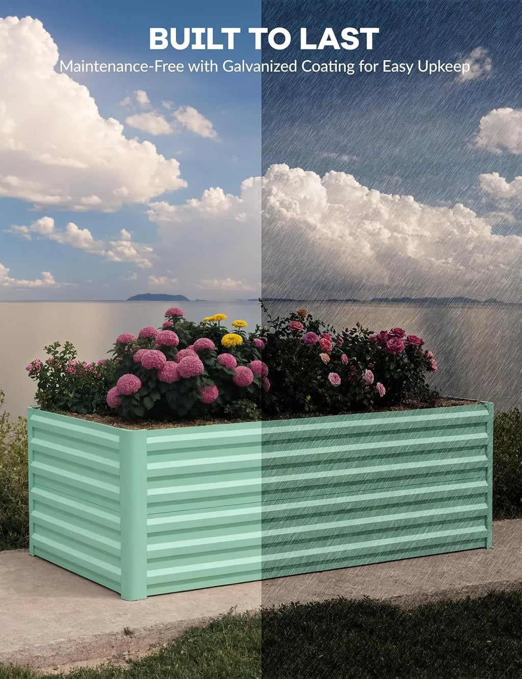 6x3x2 8x4x2ft Deep Root Planter Box for Vegetables Flowers Herbs-Large Metal Raised Garden Bed Kit